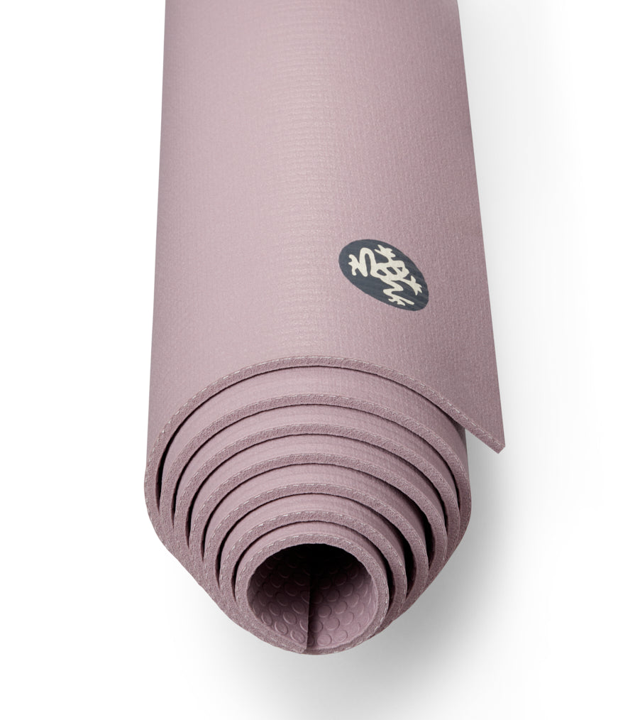 Manduka PROLite 5mm - Elderberry - rolled end on | Manduka NZ