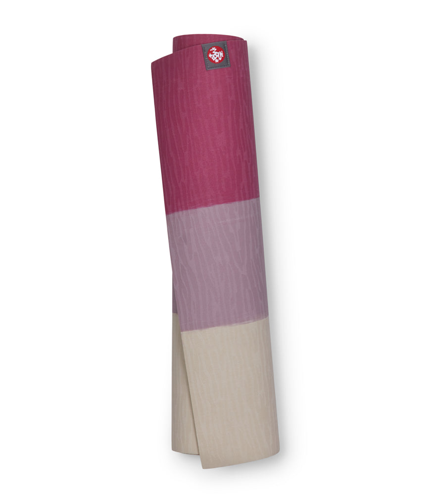 Manduka eKOLite 4mm Yoga Mat - Elderberry Stripe - rolled vertical | Manduka NZ