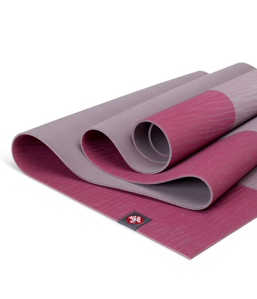 Manduka eKOLite 4mm Yoga Mat - Elderberry Stripe - folded | Manduka NZ
