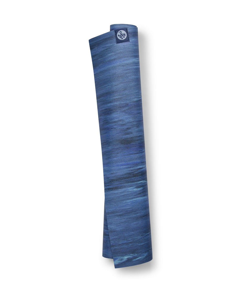 Manduka eKO Superlite 1.5mm Yoga Mat - Blue Moon Marble - rolled vertical | Manduka NZ