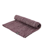 Manduka Shala Yoga Rug - Indulge Heather - part rolled | Manduka NZ