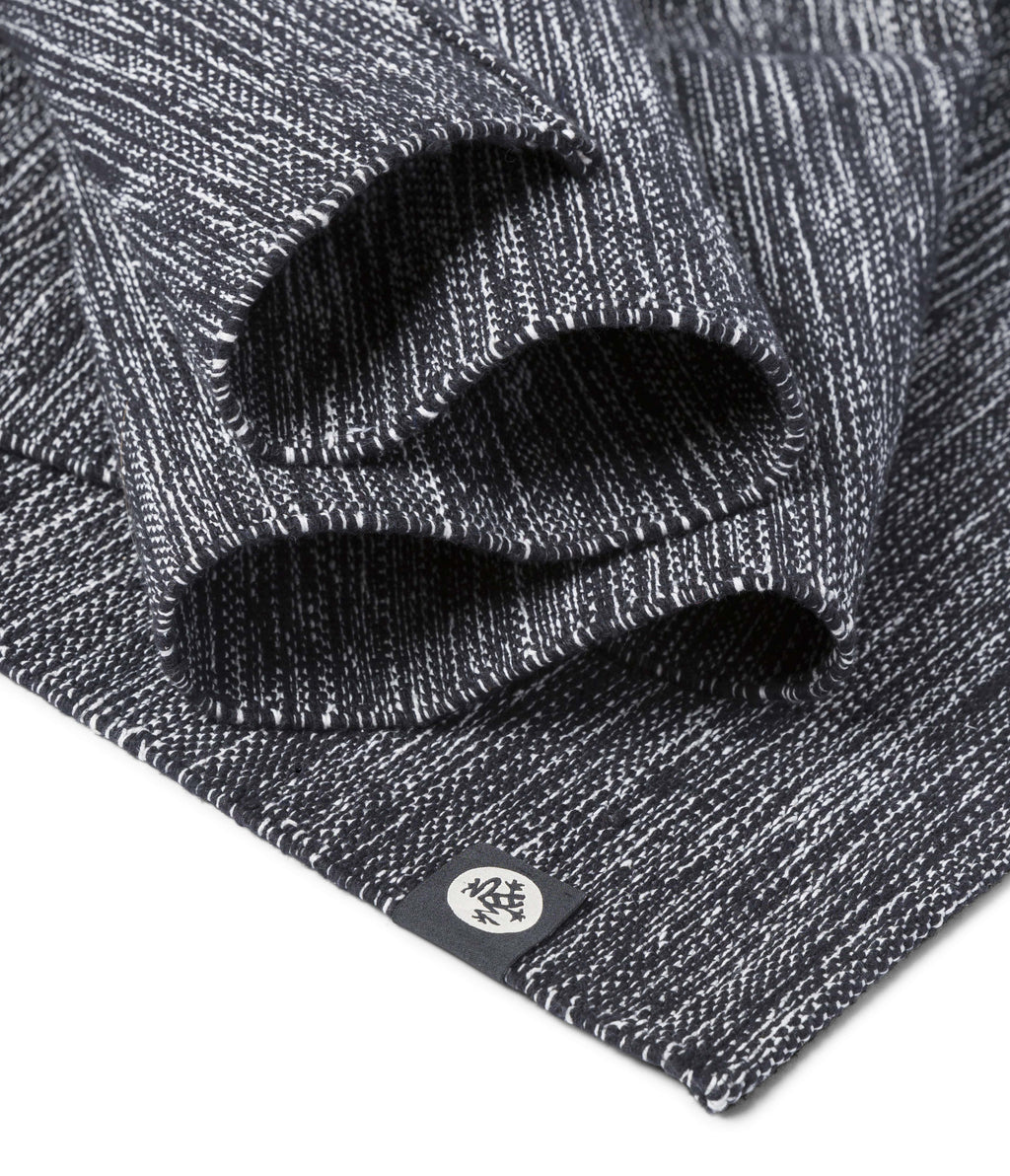 Manduka Shala Yoga Rug - Black Heather - folded | Manduka NZ