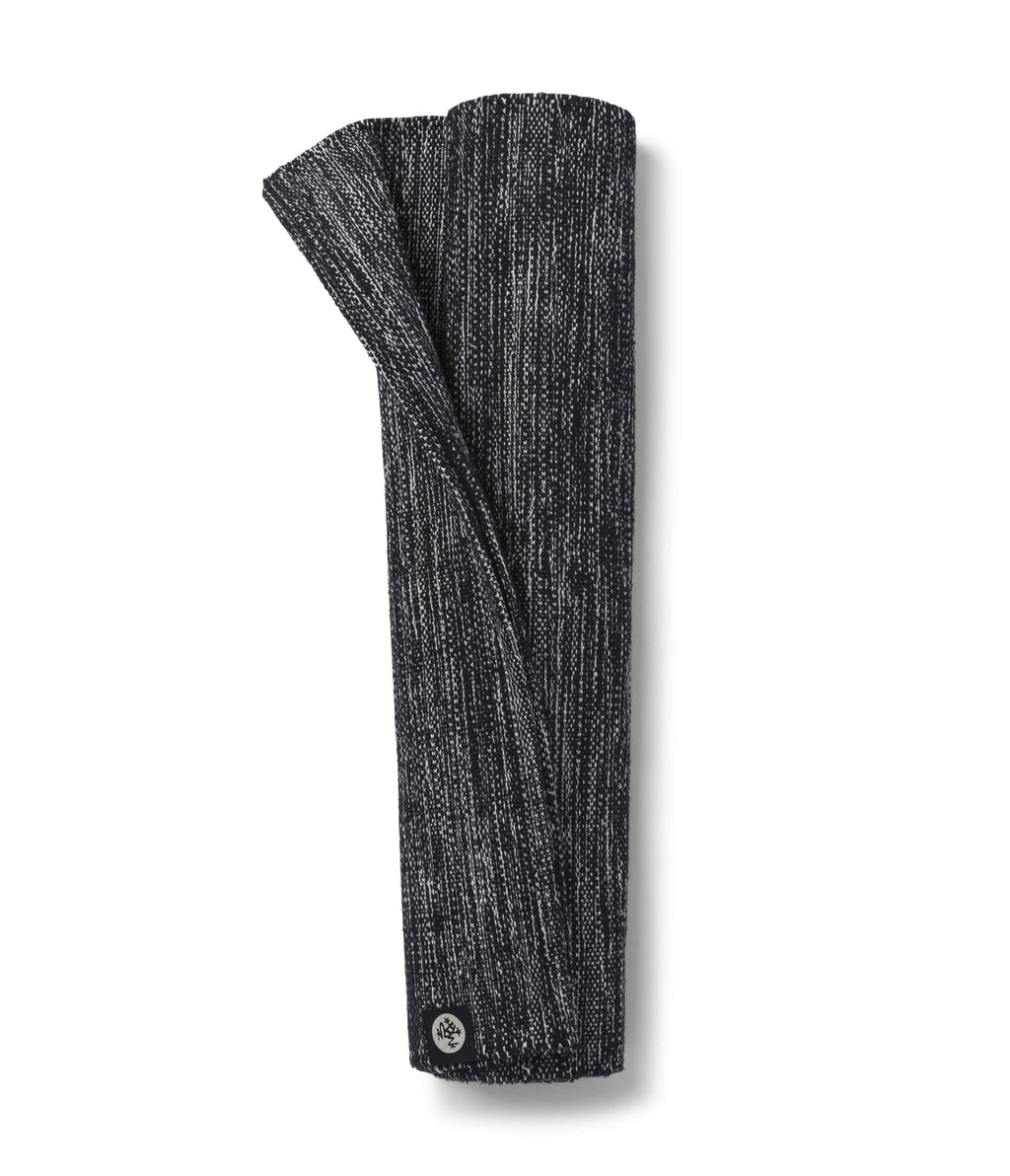 Manduka Shala Yoga Rug - Black Heather - part rolled | Manduka NZ