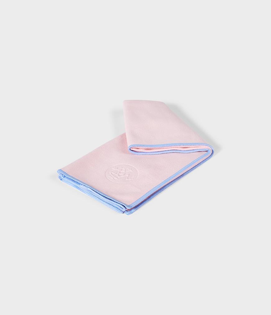 Manduka eQua Hand Towel - Coral - folded | Manduka NZ