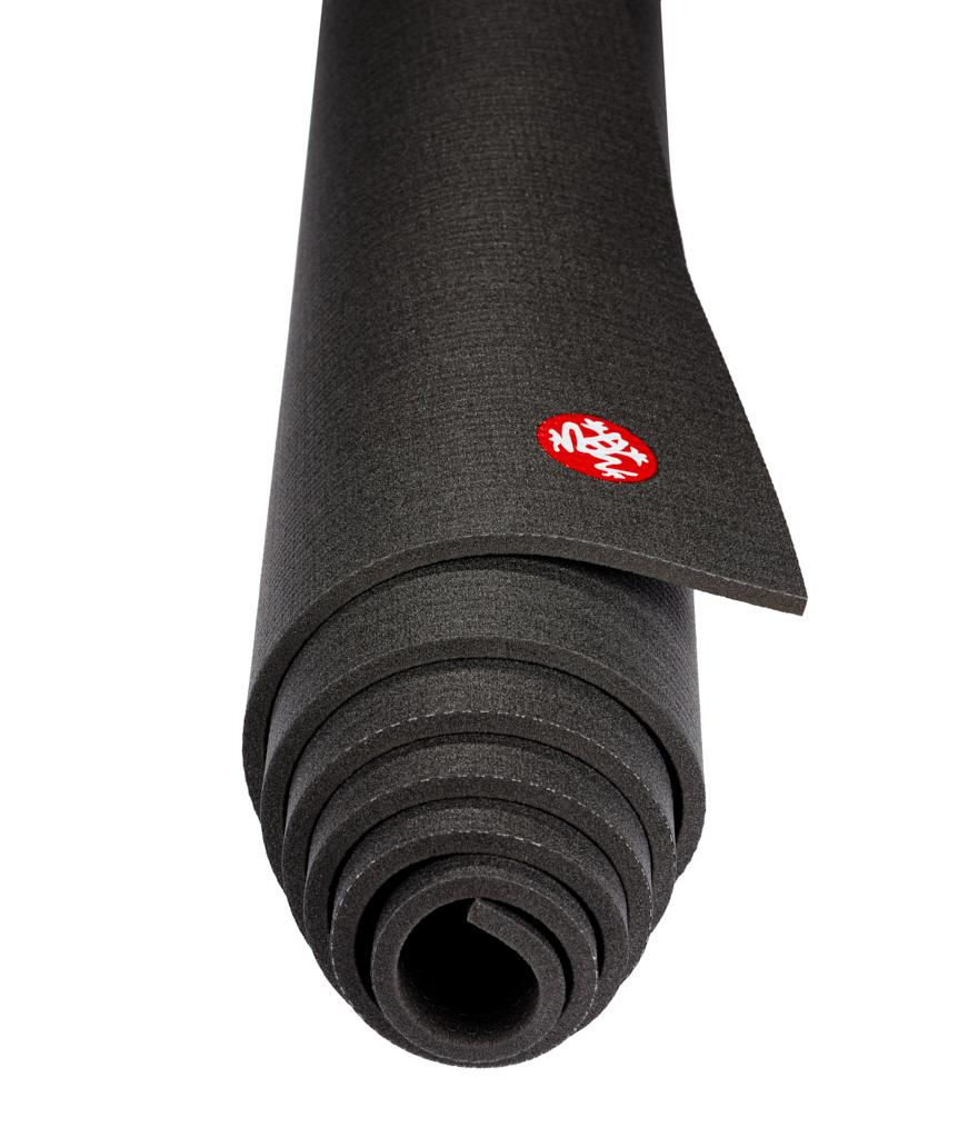 Manduka PRO 6mm Yoga Mat - Black - rolled end on | Manduka NZ