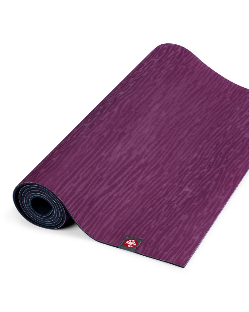 Manduka eKOLite 5mm Yoga Mat - Acai Midnight - part rolled | Manduka NZ
