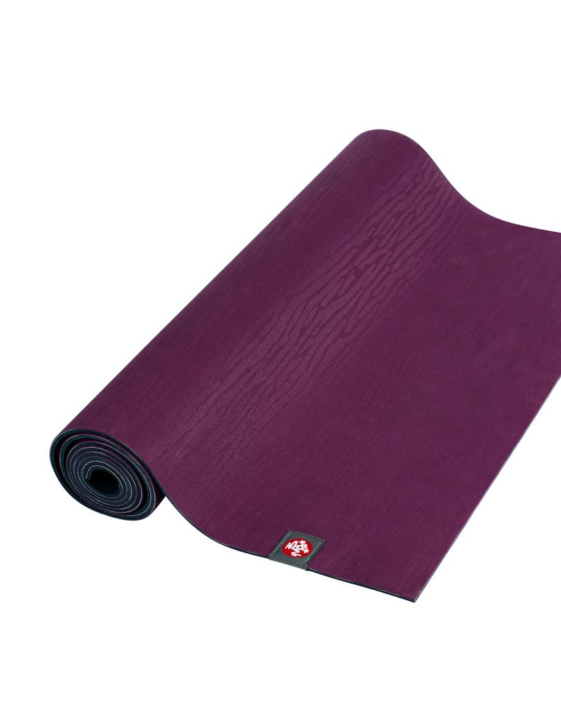Manduka eKOLite 4mm Yoga Mat - Acai Midnight - part rolled | Manduka NZ