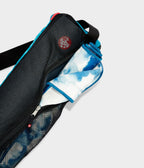 Manduka Breathe Easy Yoga Mat Bag - Harbour - Vertical - top section with yoga mat & yogietoes mat towel inside | Manduka NZ