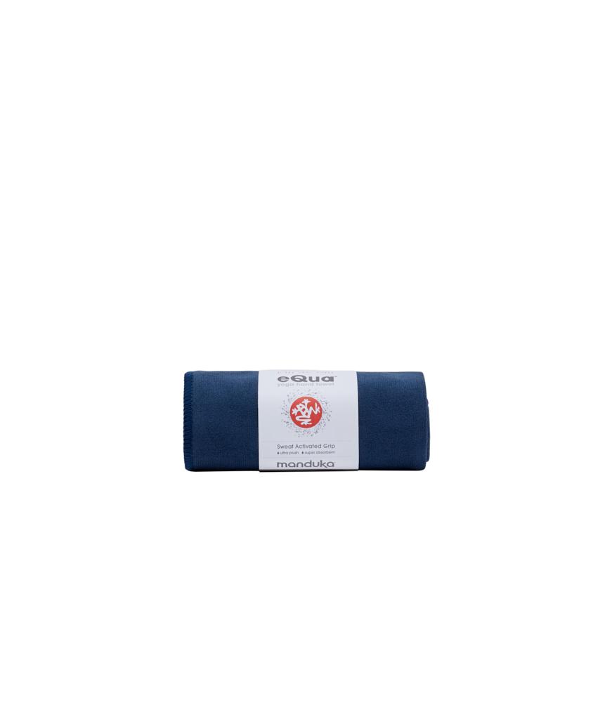 Manduka eQua Hand Towel - Midnight - rolled | Manduka NZ