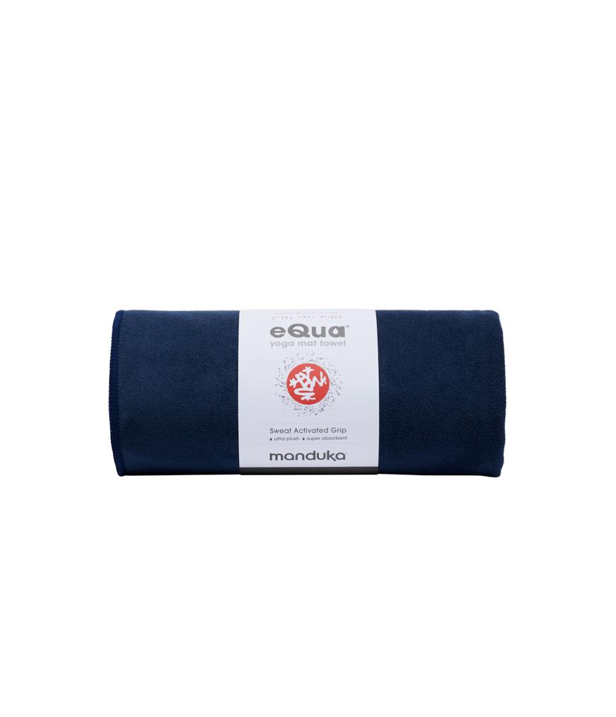 Manduka eQua Mat Towel - Midnight - rolled | Manduka NZ