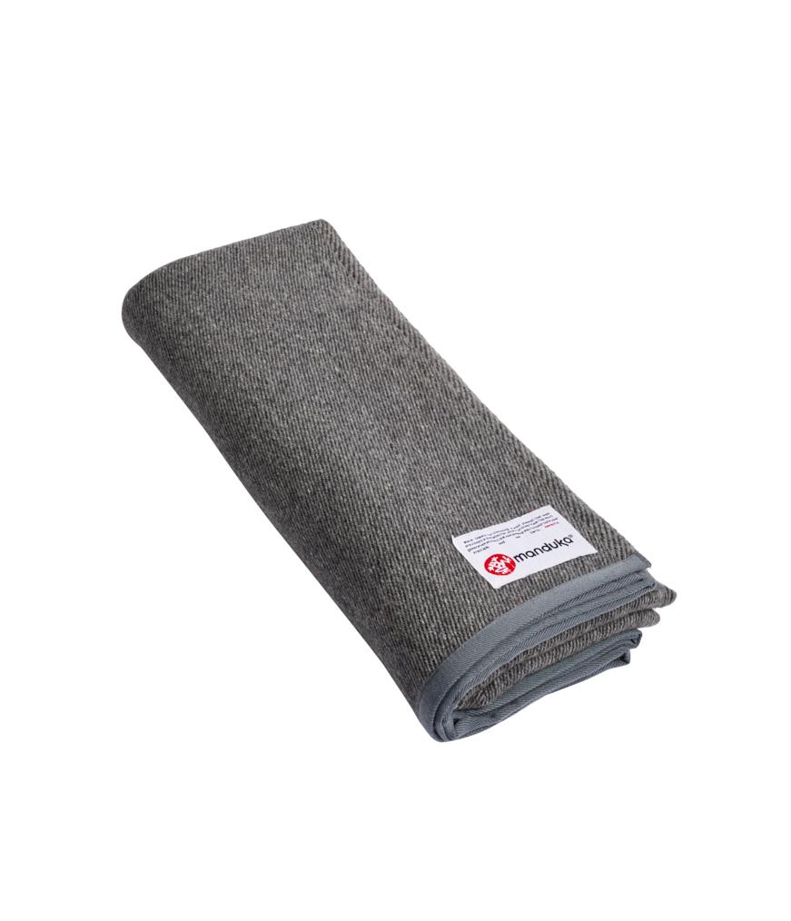 Manduka Luxury Recycled Wool Blanket - Sediment - rolled | Manduka NZ
