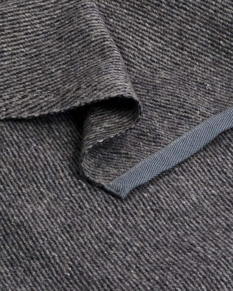 Manduka Luxury Recycled Wool Blanket - Sediment - close up of weave and edge | Manduka NZ