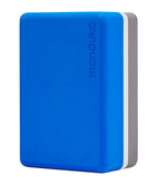 Manduka Recycled Foam Block - Be Bold Blue - standing vertically | Manduka NZ