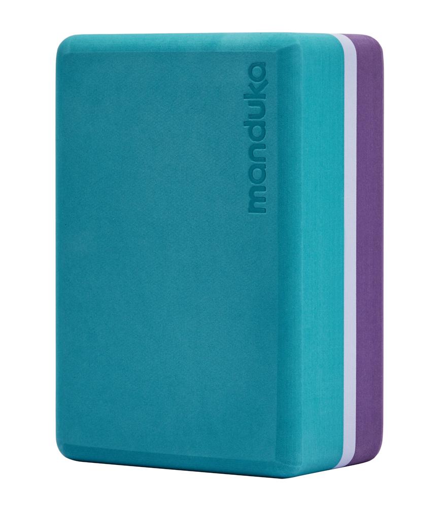 Manduka Recycled Foam Block - Cosmic Sky - standing vertically | Manduka NZ