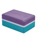 Manduka Recycled Foam Block - Cosmic Sky - corner view, purple side up | Manduka NZ