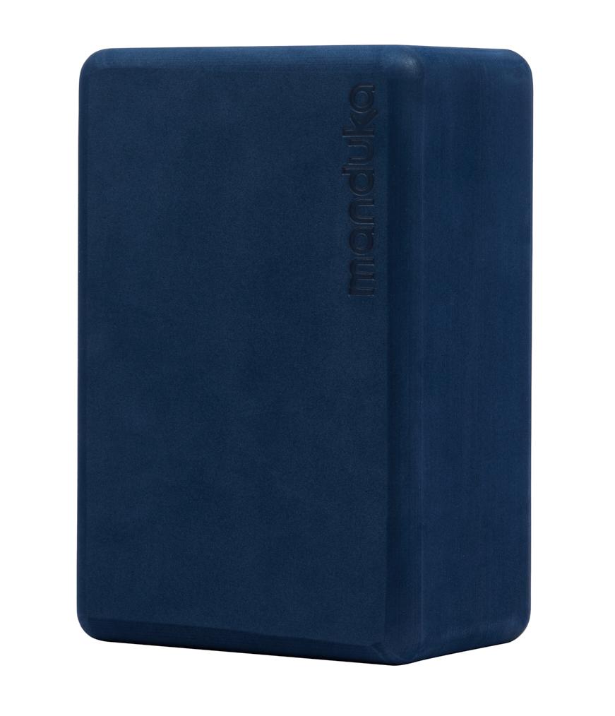 Manduka Recycled Foam Block - Midnight - standing vertically | Manduka NZ