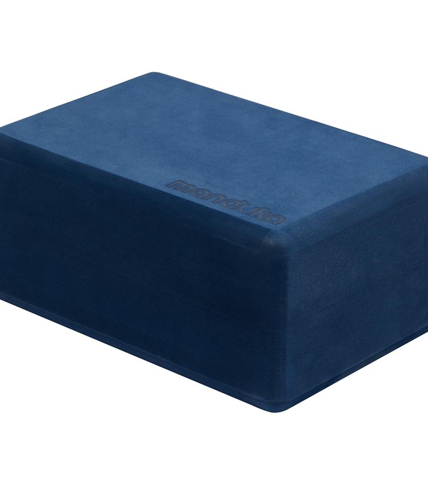 Manduka Recycled Foam Block - Midnight - standing horizontally | Manduka NZ
