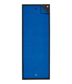 Manduka Yogitoes Mat Towel - Be Bold Blue - lying flat | Manduka NZ