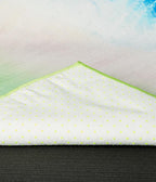 Manduka Yogitoes Mat Towel - Coastal Scape - corner folded over showing underside | Manduka NZ