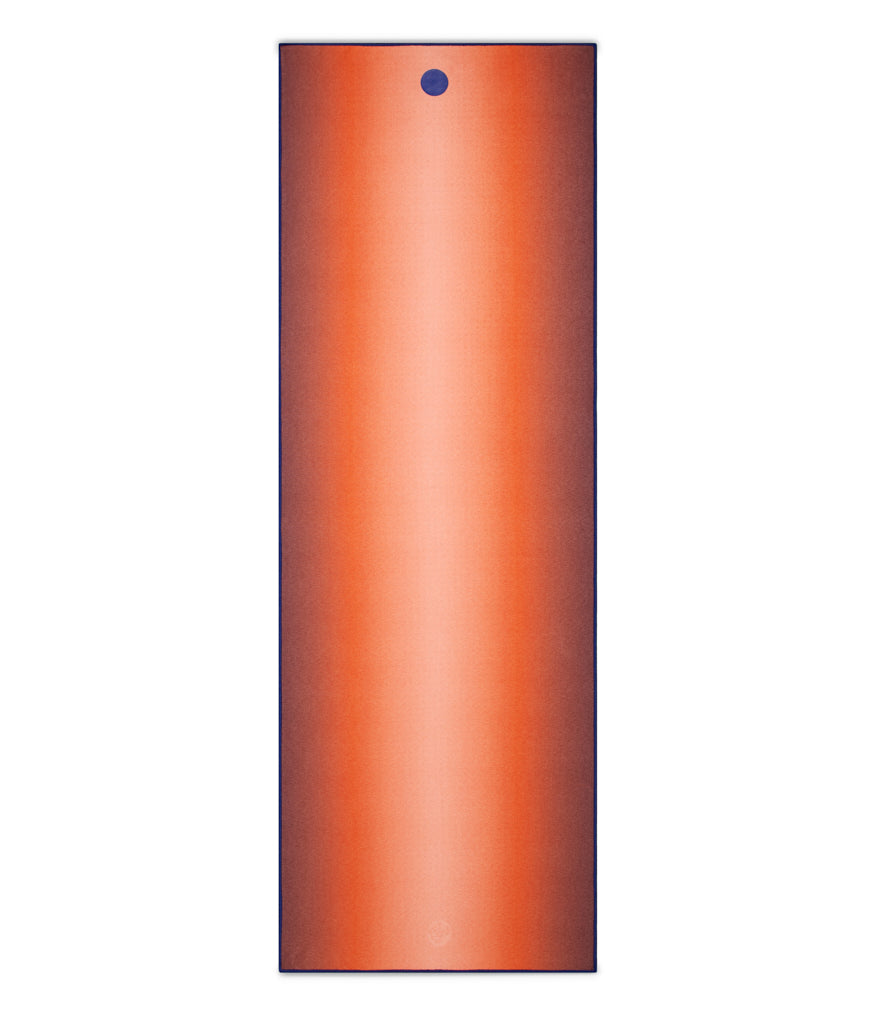 Manduka Yogitoes Mat Towel - Ruby Array - lying flat | Manduka NZ