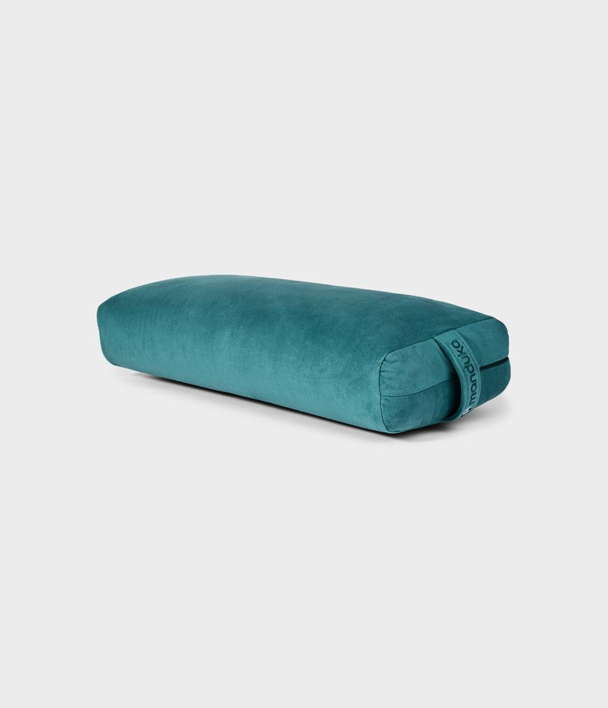 Manduka Enlight Rectangular Bolster - Deep Sea - 45 degree angle view | Manduka NZ
