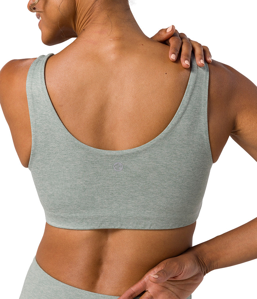 Dhara Bra - Avian Heather - Rear View - Gallery Image 11 | Manduka | Manduka NZ