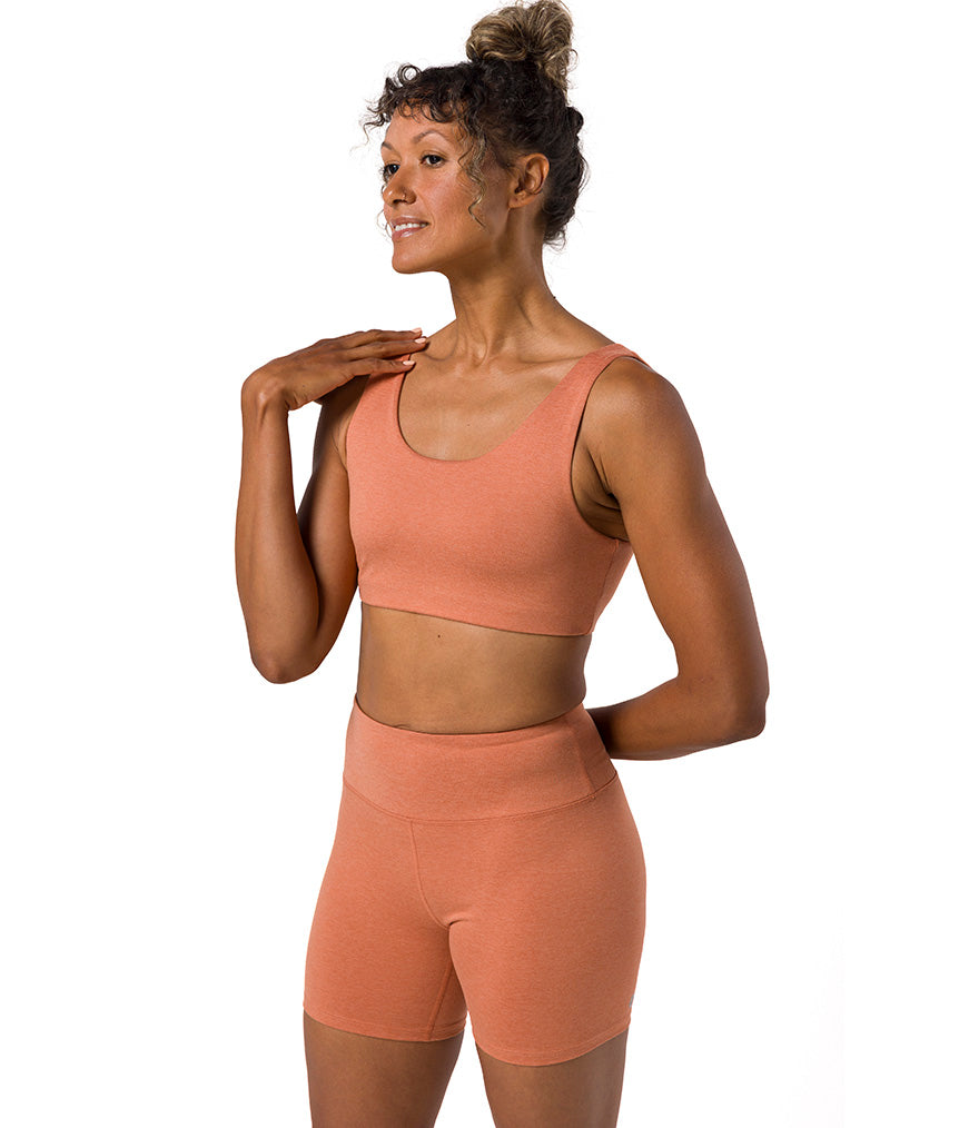 Dhara Bra - Clay Heather - Side View - Gallery Image 6 | Manduka | Manduka NZ