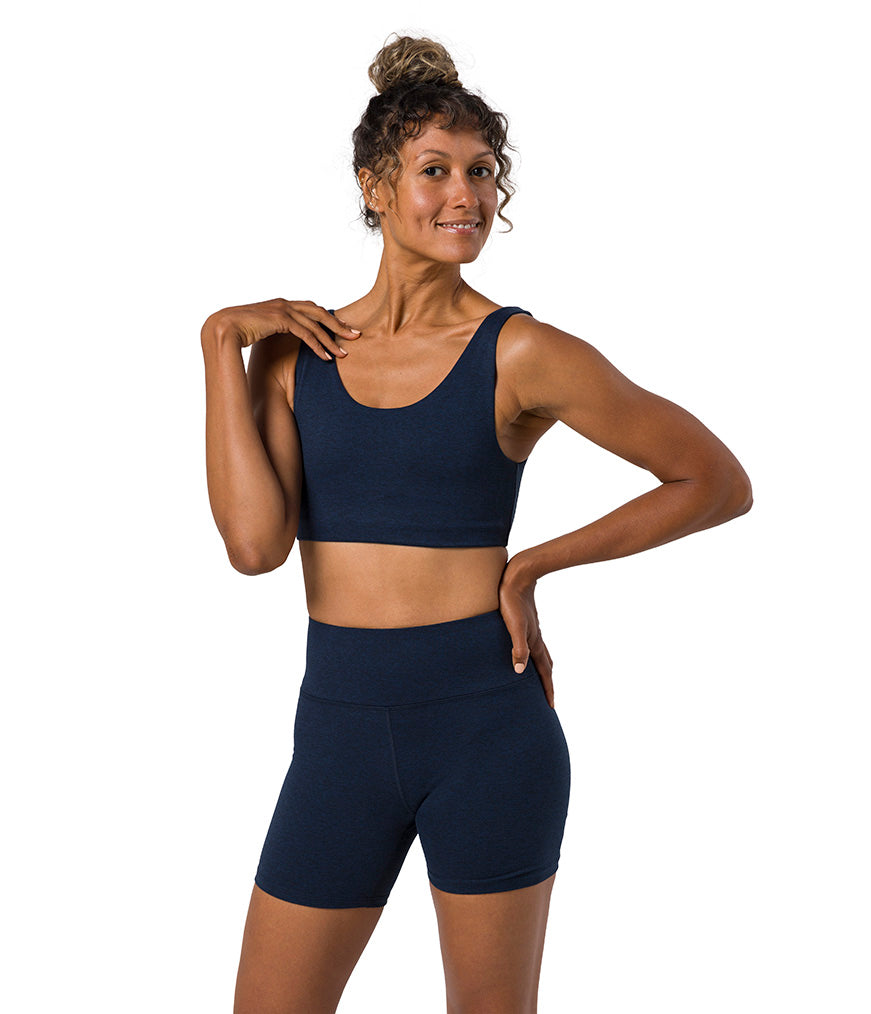 Dhara Bra - Midnight Heather - Front View - Gallery Image 6 | Manduka | Manduka NZ