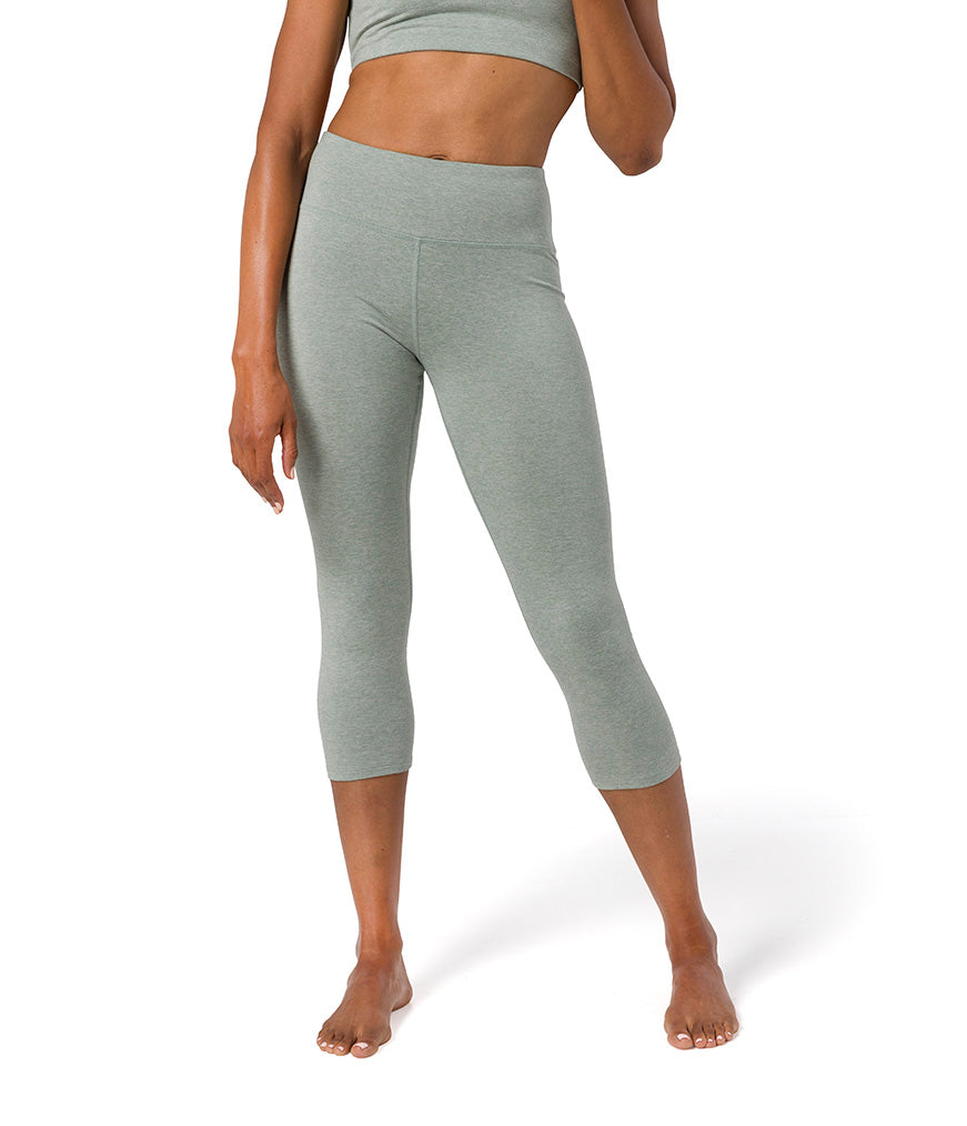 Dhara Capri Legging - Avian Heather - Front View - Gallery Image 1 | Manduka | Manduka NZ