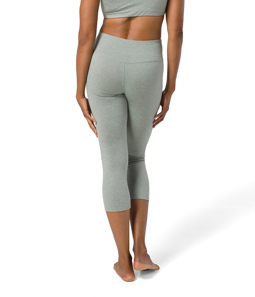 Dhara Capri Legging - Avian Heather - Rear View - Gallery Image 4 | Manduka | Manduka NZ