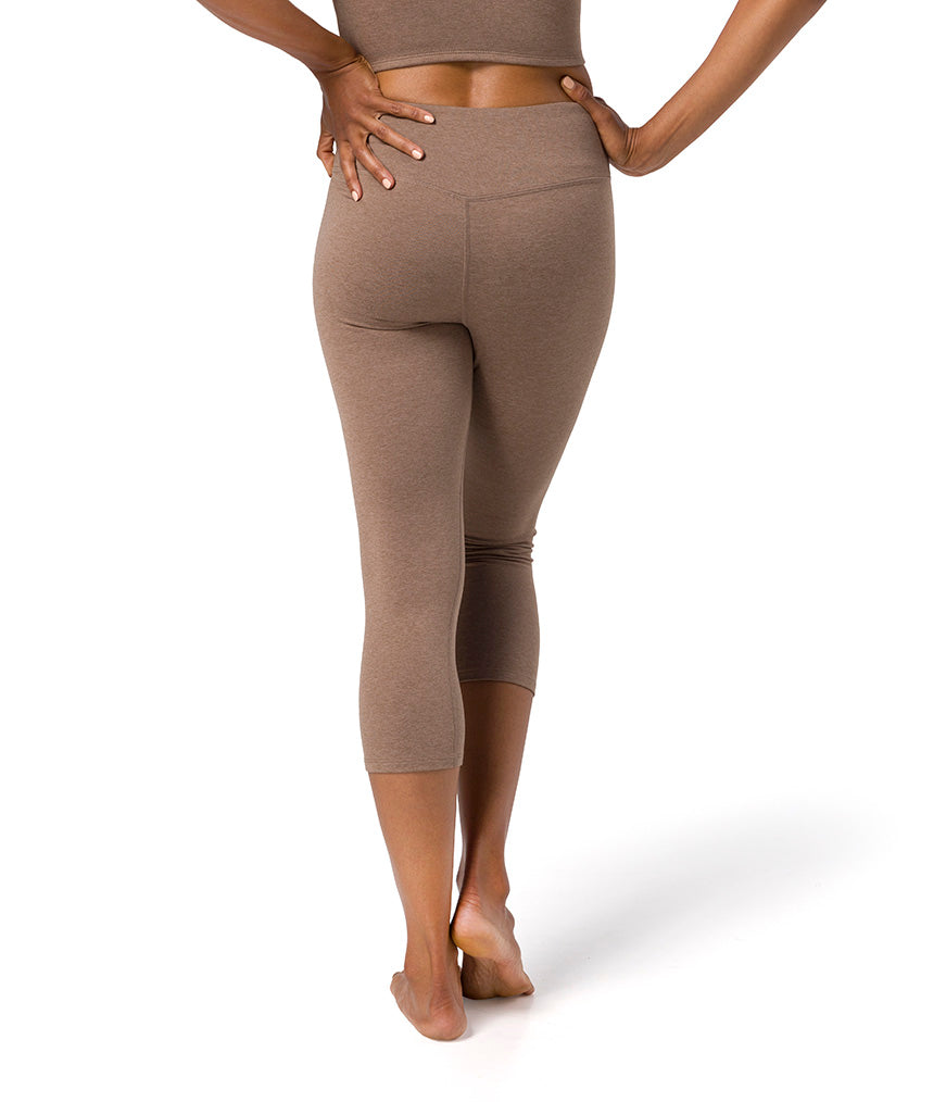 Dhara Capri Legging - Lion Mane Heather - Rear View - Gallery Image 5 | Manduka | Manduka NZ