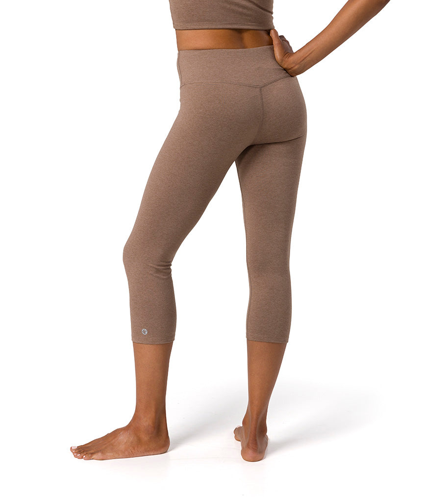 Dhara Capri Legging - Lion Mane Heather - Rear View - Gallery Image 6 | Manduka | Manduka NZ