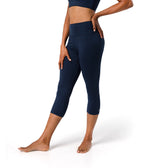Dhara Capri Legging - Midnight Heather - Side View - Gallery Image 3 | Manduka | Manduka NZ