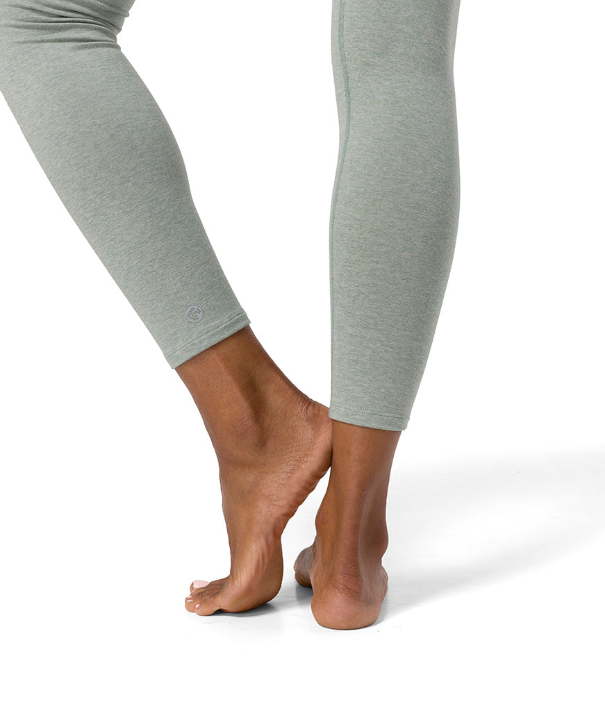 Dhara Legging - Avian Heather - Ankle View - Gallery Image 2 | Manduka | Manduka NZ