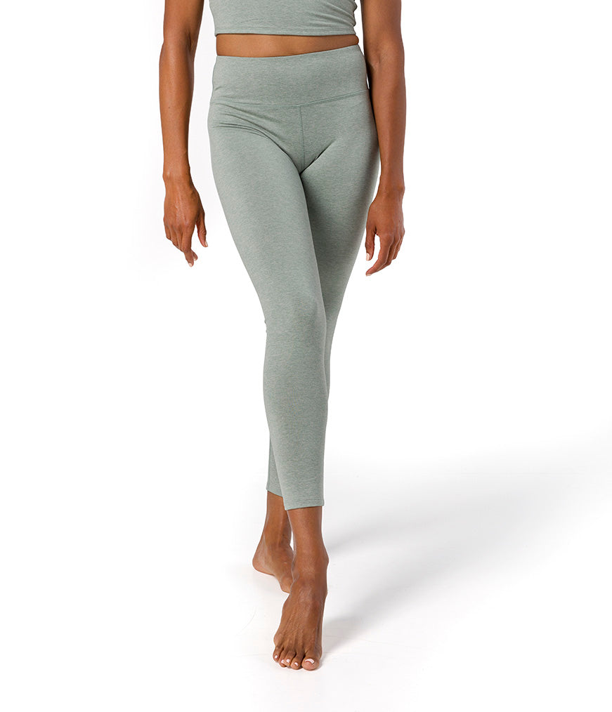 Dhara Legging - Avian Heather - Front View - Gallery Image 3 | Manduka | Manduka NZ