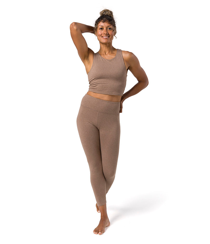 Dhara Legging - Lions Mane Heather - Front View - Gallery Image 2 | Manduka | Manduka NZ