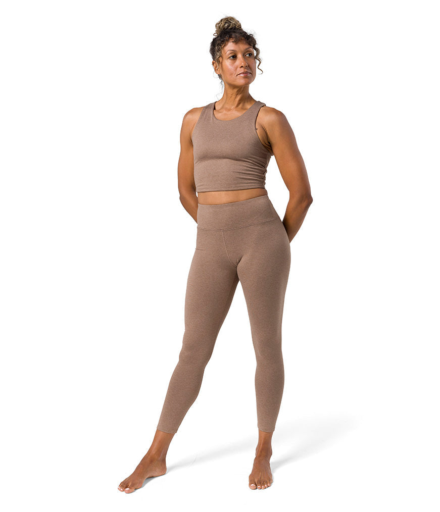 Dhara Legging - Lions Mane Heather - Front View - Gallery Image 4 | Manduka | Manduka NZ