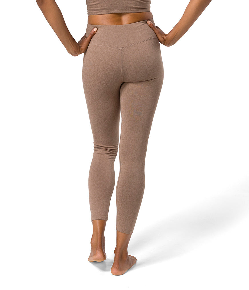 Dhara Legging - Lions Mane Heather - Rear View - Gallery Image 7 | Manduka | Manduka NZ