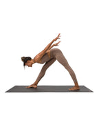 Dhara Legging - Lions Mane Heather - model in asana on PRO Yoga Mat - Gallery Image 10 | Manduka | Manduka NZ