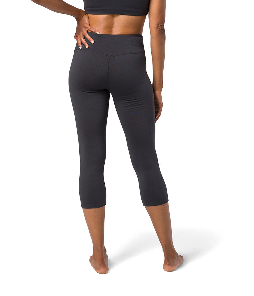 Dhara Capri Legging - Phantom - Rear View - Gallery Image 5 | Manduka | Manduka NZ