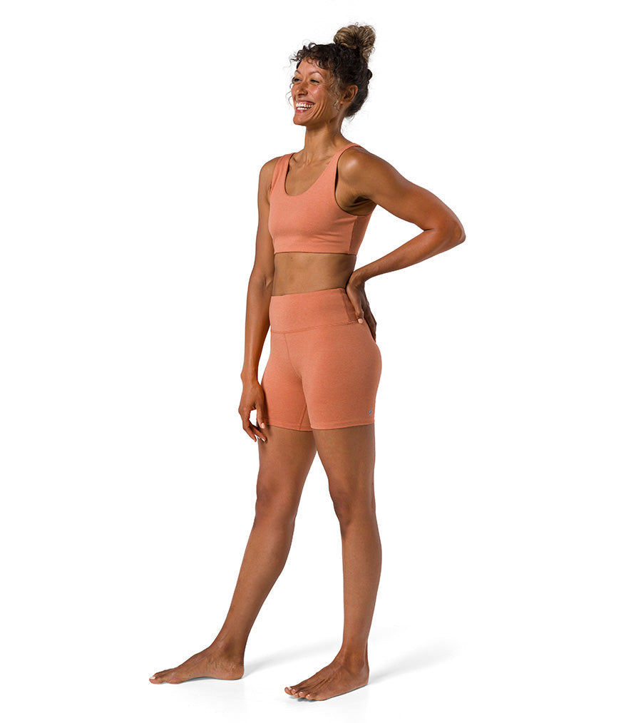 Dhara Short - Clay Heather - Front View - Gallery Image 1 | Manduka | Manduka NZ