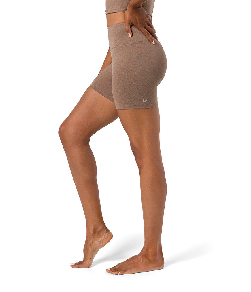 Dhara Short - Lions Mane Heather - Side View - Gallery Image 2 | Manduka | Manduka NZ