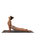 Dhara Short - Lions Mane Heather - model in asana on PRO Yoga Mat - Gallery Image 5 | Manduka | Manduka NZ