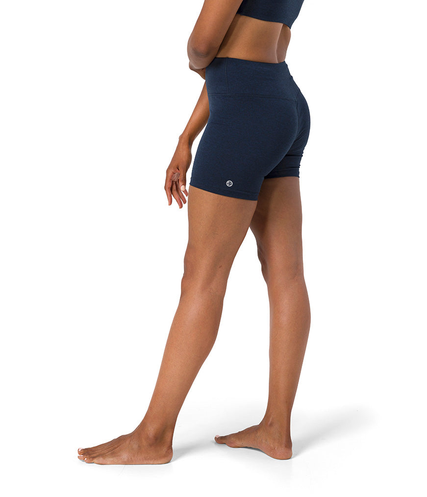 Dhara Short - Midnight Heather - Side View - Gallery Image 2 | Manduka | Manduka NZ