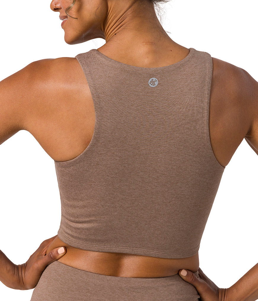 Dhara Tank - Lions Mane Heather - Rear View - Gallery Image 11 | Manduka | Manduka NZ