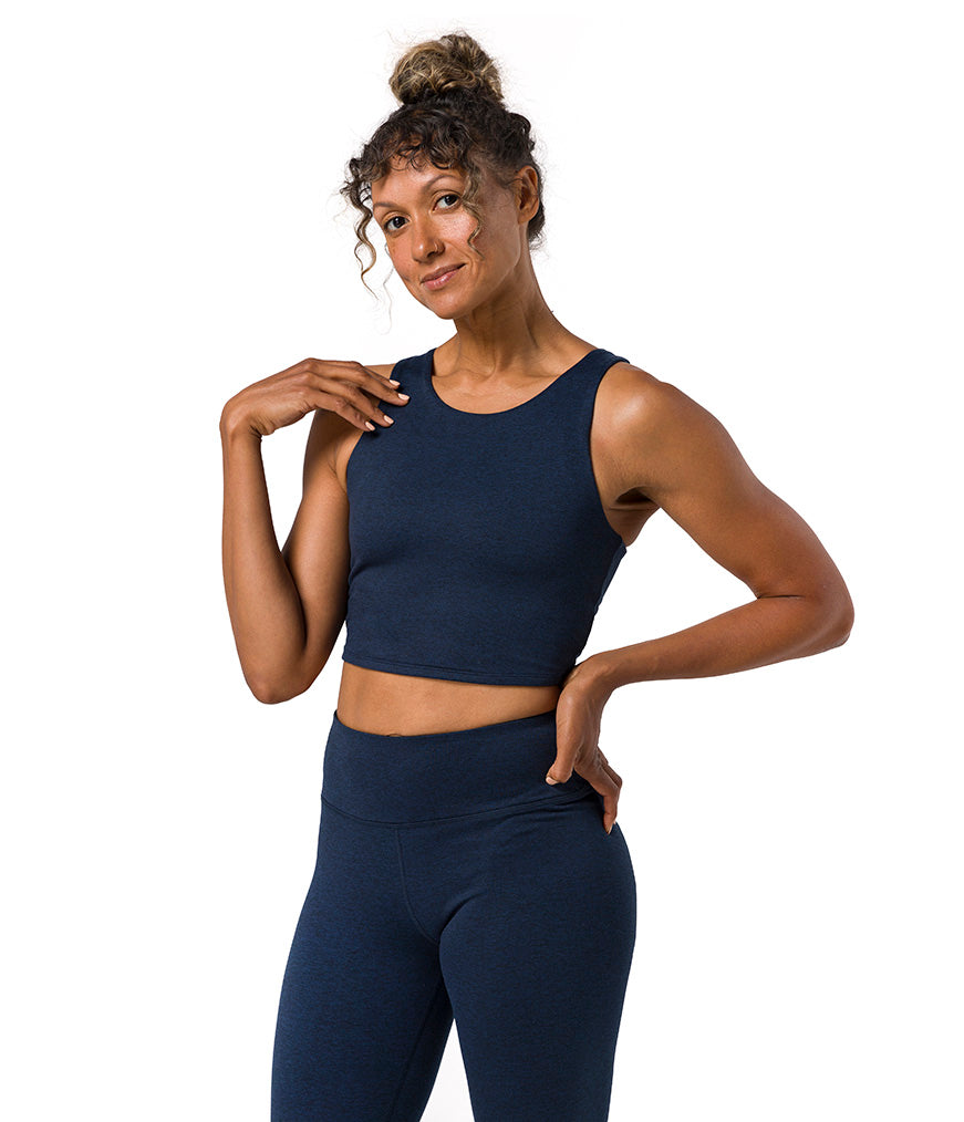 Dhara Tank - Midnight - Front View - Gallery Image 1 | Manduka | Manduka NZ