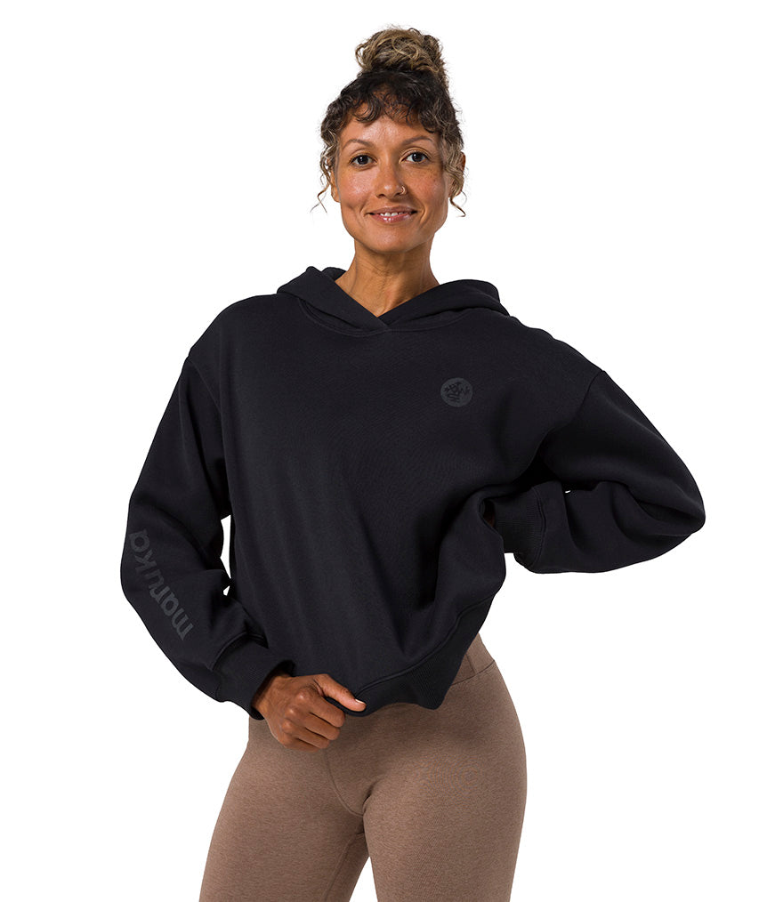Half Moon Hoodie - Black - Front View - Gallery Image 2 | Manduka | Manduka NZ