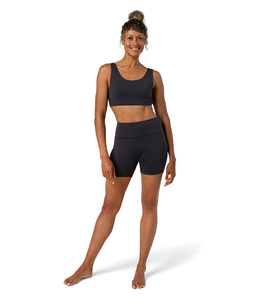 Dhara Short - Phantom - Front View - Gallery Image 1 | Manduka | Manduka NZ