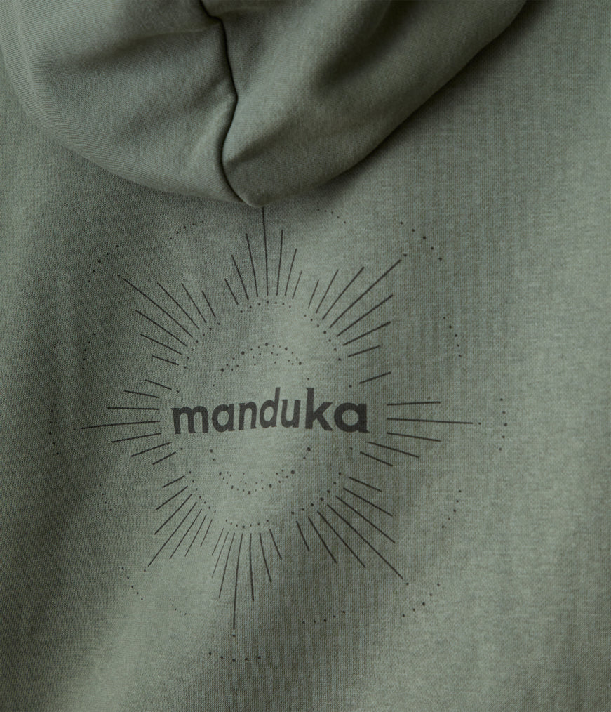 Half Moon Hoodie - Earth - Fabric & Logo - Gallery Image 2 | Manduka | Manduka NZ