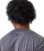 Vinyassa Tee Men - Jet Black Heather - Shoulder View - Gallery Image 4 | Manduka | Manduka NZ